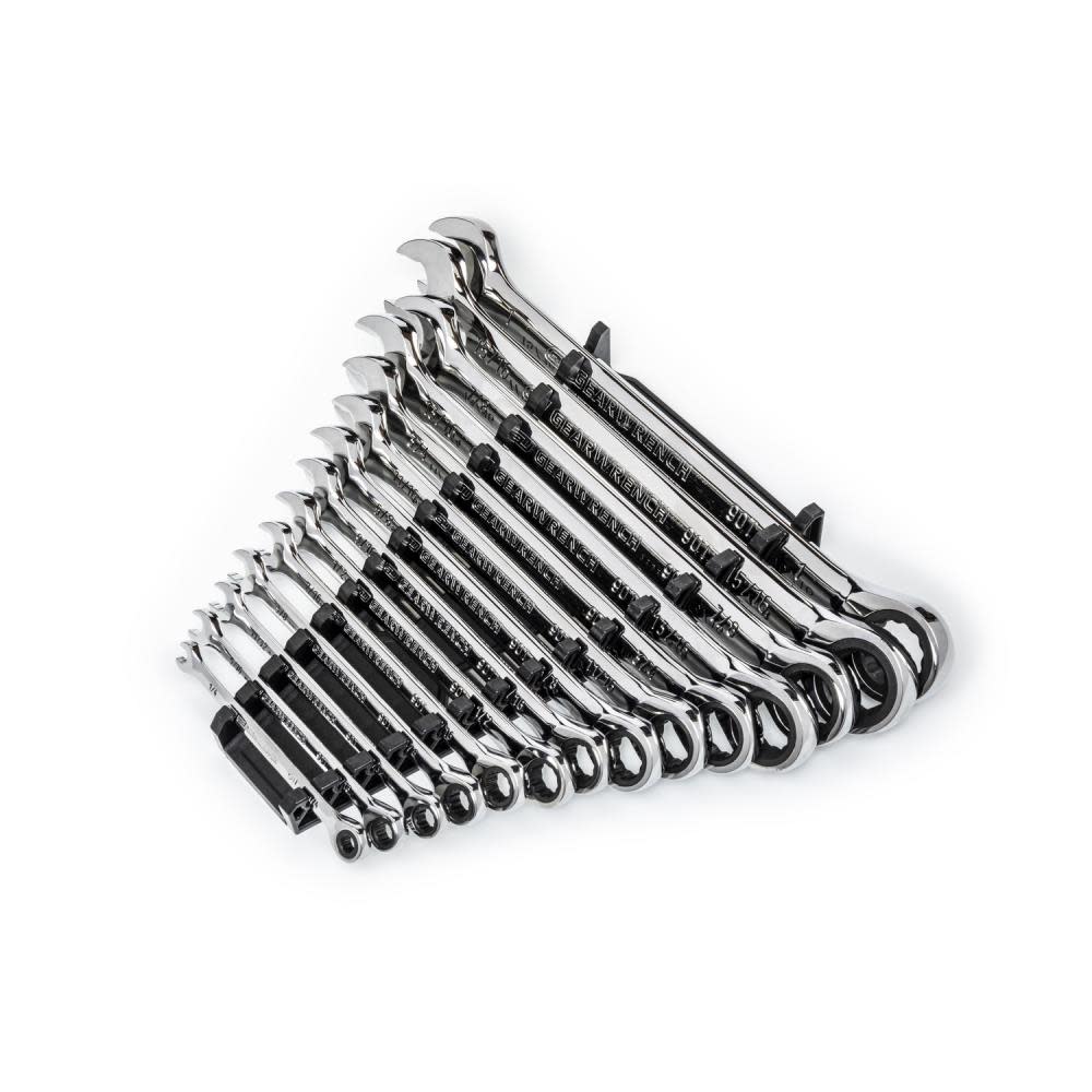GEARWRENCH 14 Pc 90T 12 Point SAE Combination Ratcheting Wrench Set - Flockneti