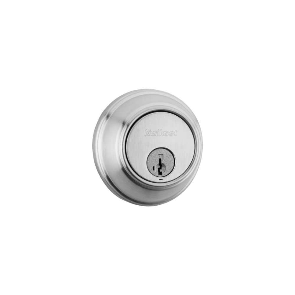 Kwikset SmartKey Door Deadbolt Satin Chrome Double Cylinder Round - Flockneti
