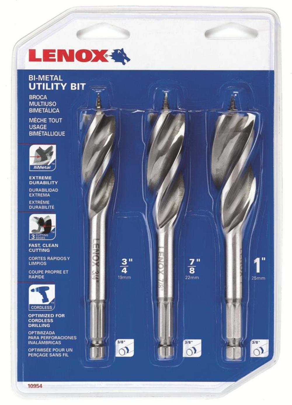 Lenox 3 Pc. Bi-Metal Utility Bit Kit - Flockneti