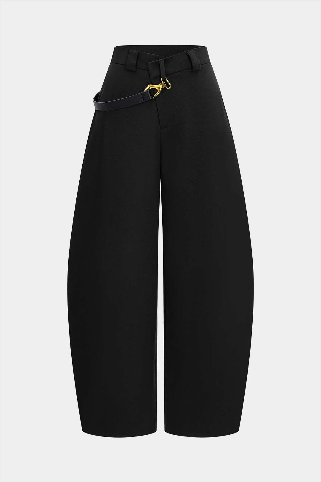Asymmetrical Metallic Decor Barrel Trousers - Flockneti