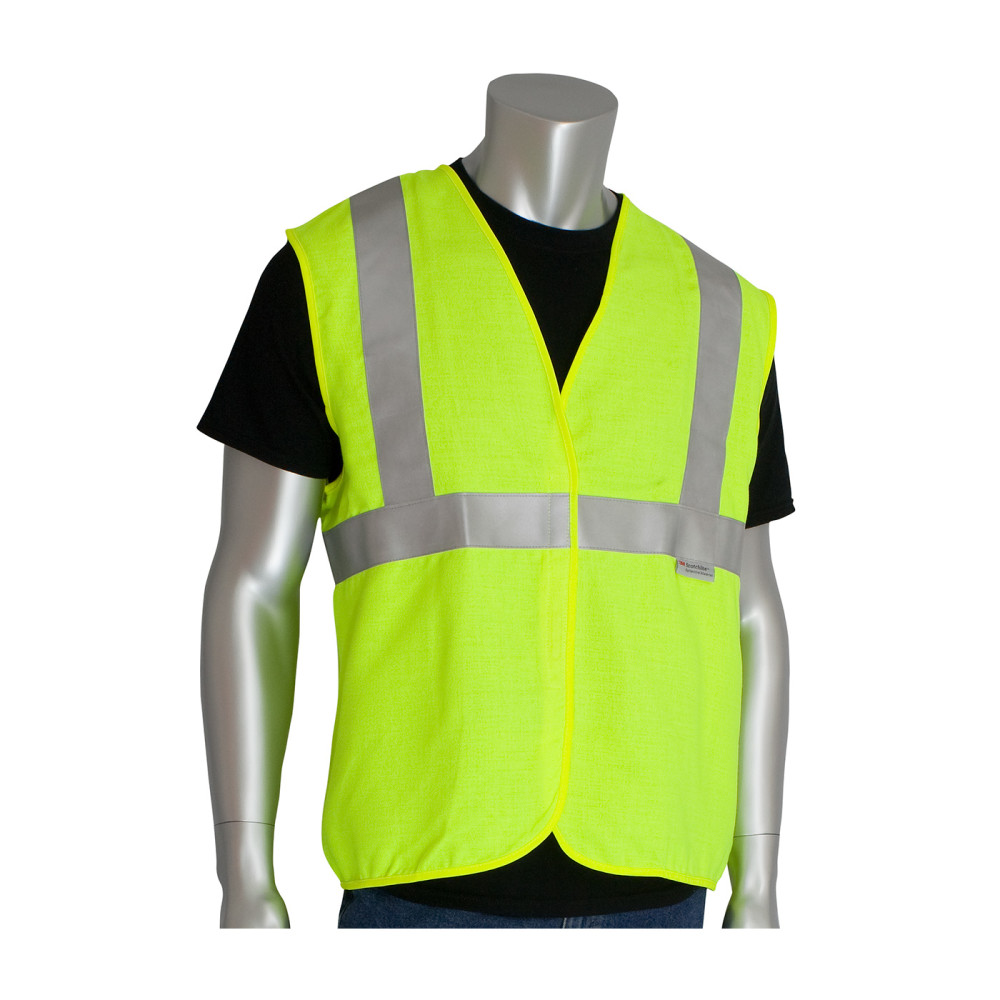 Protective Industrial Products ANSI Type R Class 2 AR/FR Solid Vest Hi Vis Yellow XL - Flockneti
