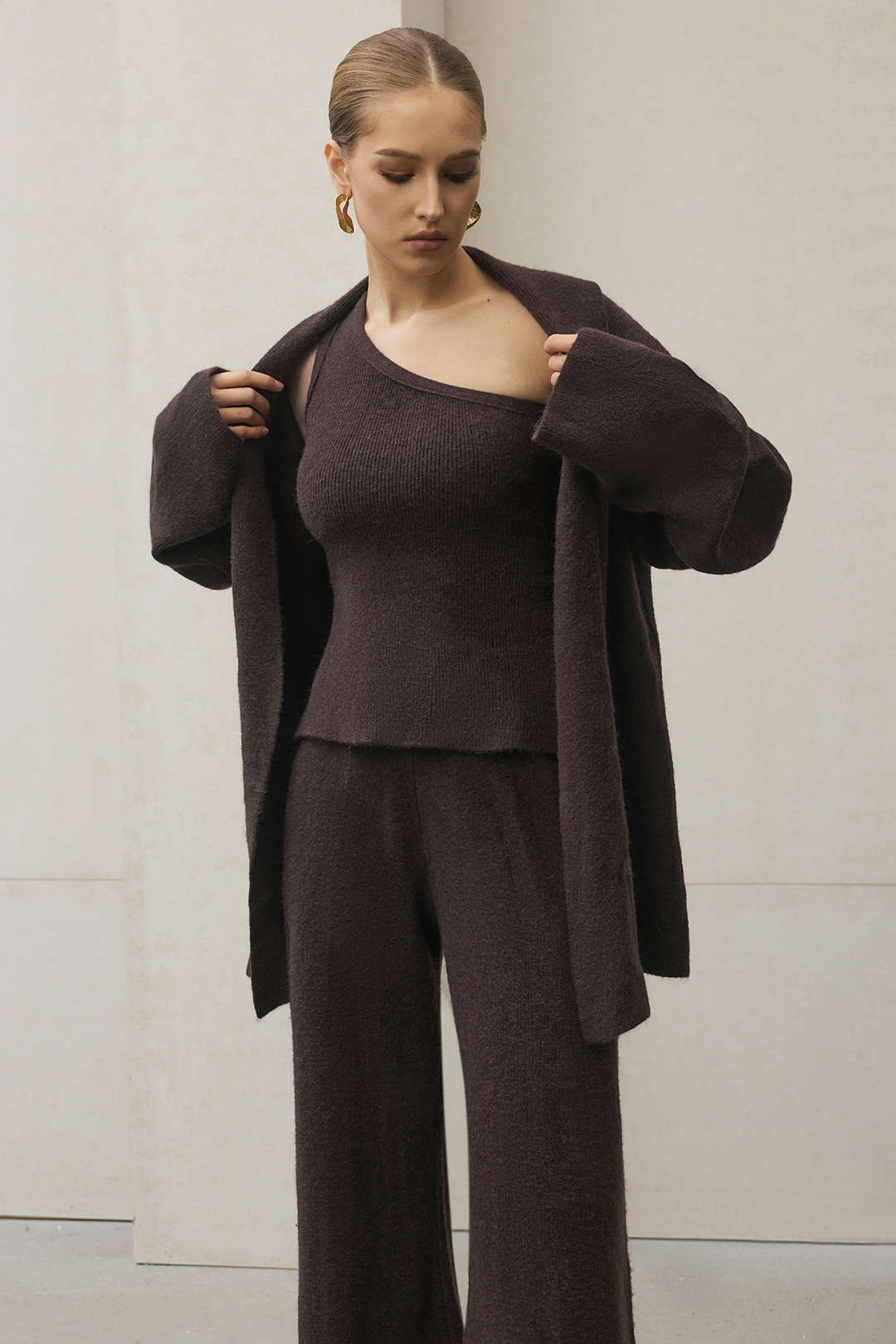 3PC Asymmetrical Tank Top And Wide Leg Pants Set - Flockneti