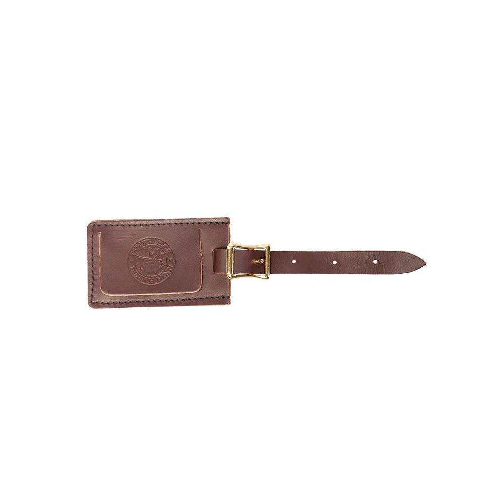 Duluth Pack Brown Smooth Leather Luggage Tag With Logo - Flockneti