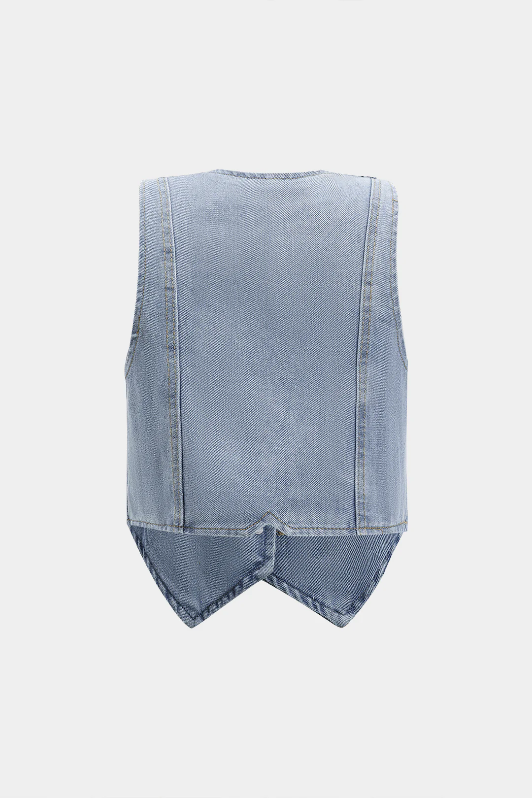 Denim Button V-Neck Tank Vest - Flockneti