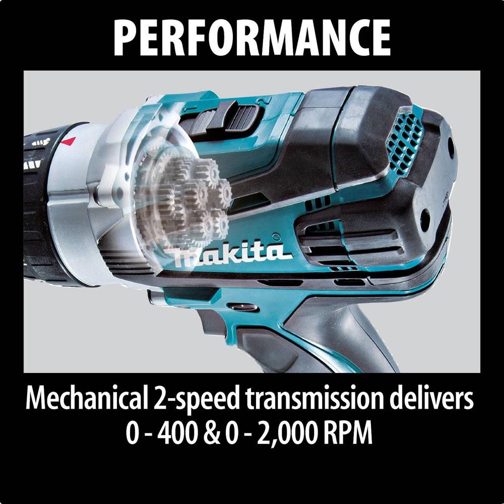 Makita LXT 18 Volt Lithium-Ion Cordless 1/2 in. Hammer Driver-Drill Kit - Flockneti