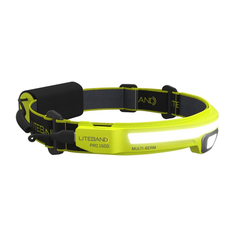 Liteband Pro 1500 MB Hi Vis Yellow LED Rechargeable Headlamp - Flockneti