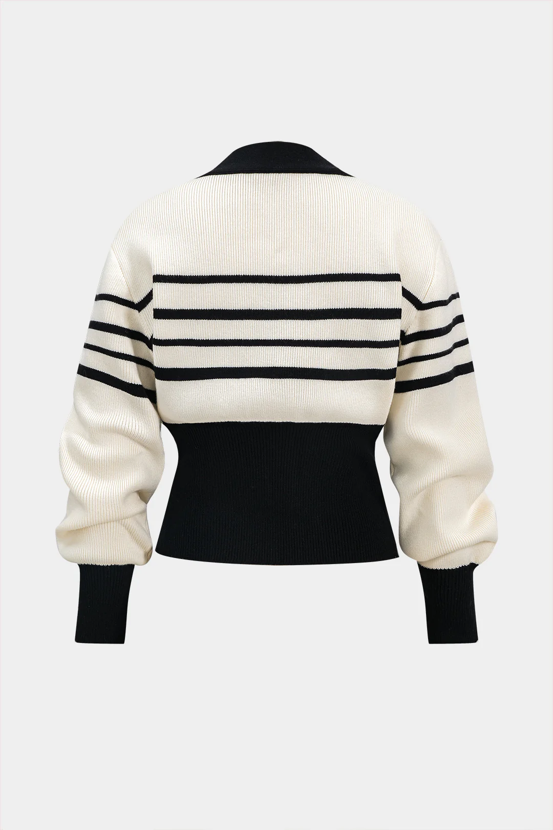 Contrast Knit Metallic Button Cardigan - Flockneti