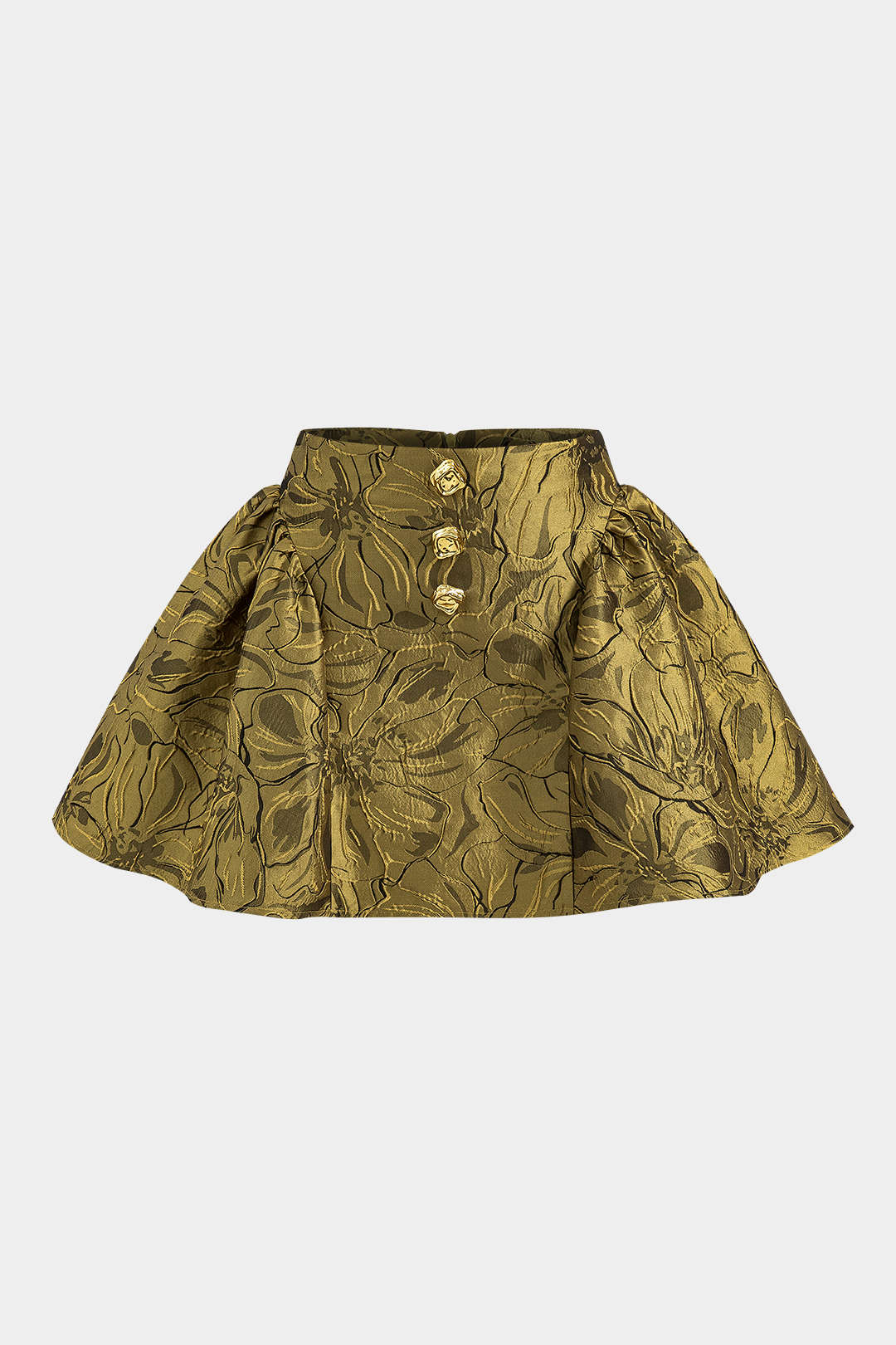 Jacquard Metallic Puff Zipper Skirt - Flockneti