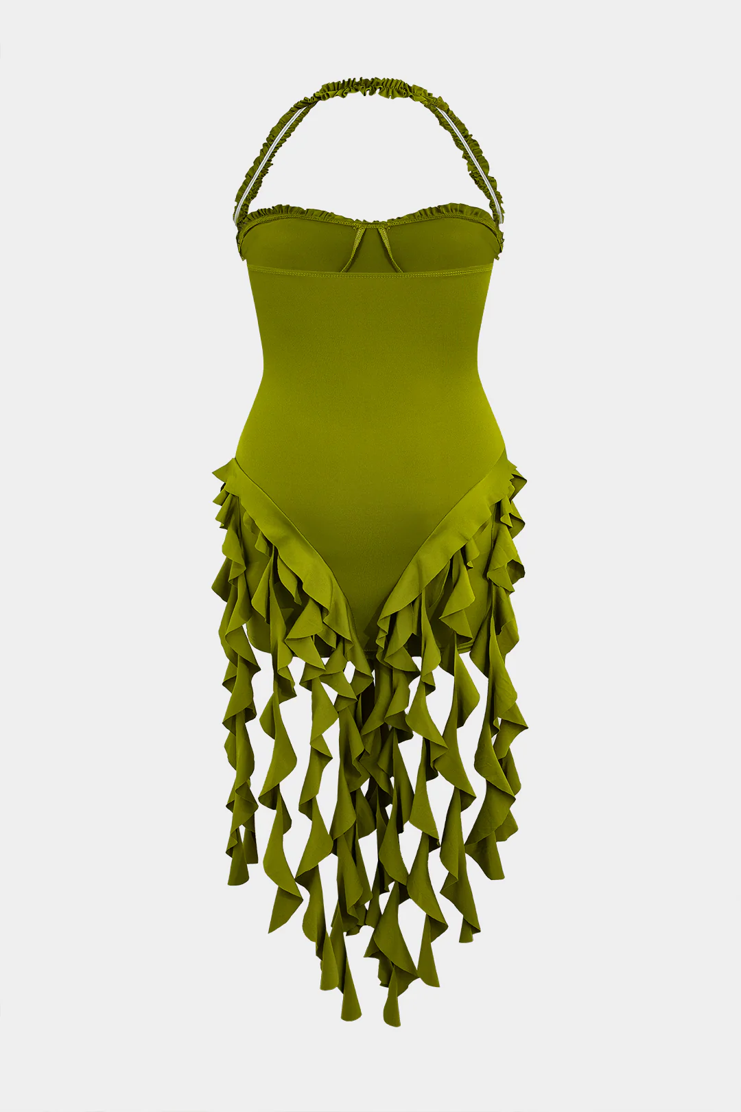 Plus Size Halter Neck Backless Mini Dress - Flockneti