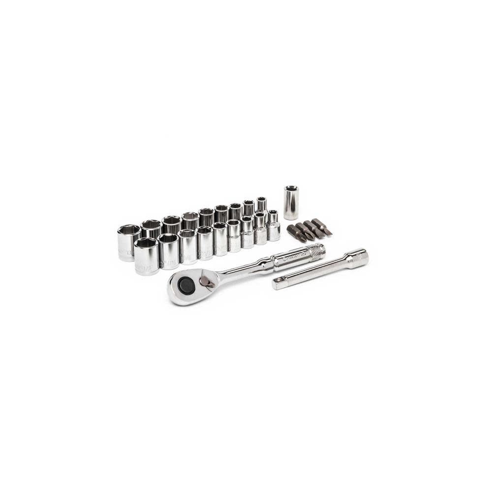 Crescent 25 Pc 1/4″ Drive 6 Point SAE/Metric Mechanics Tool Set - Flockneti