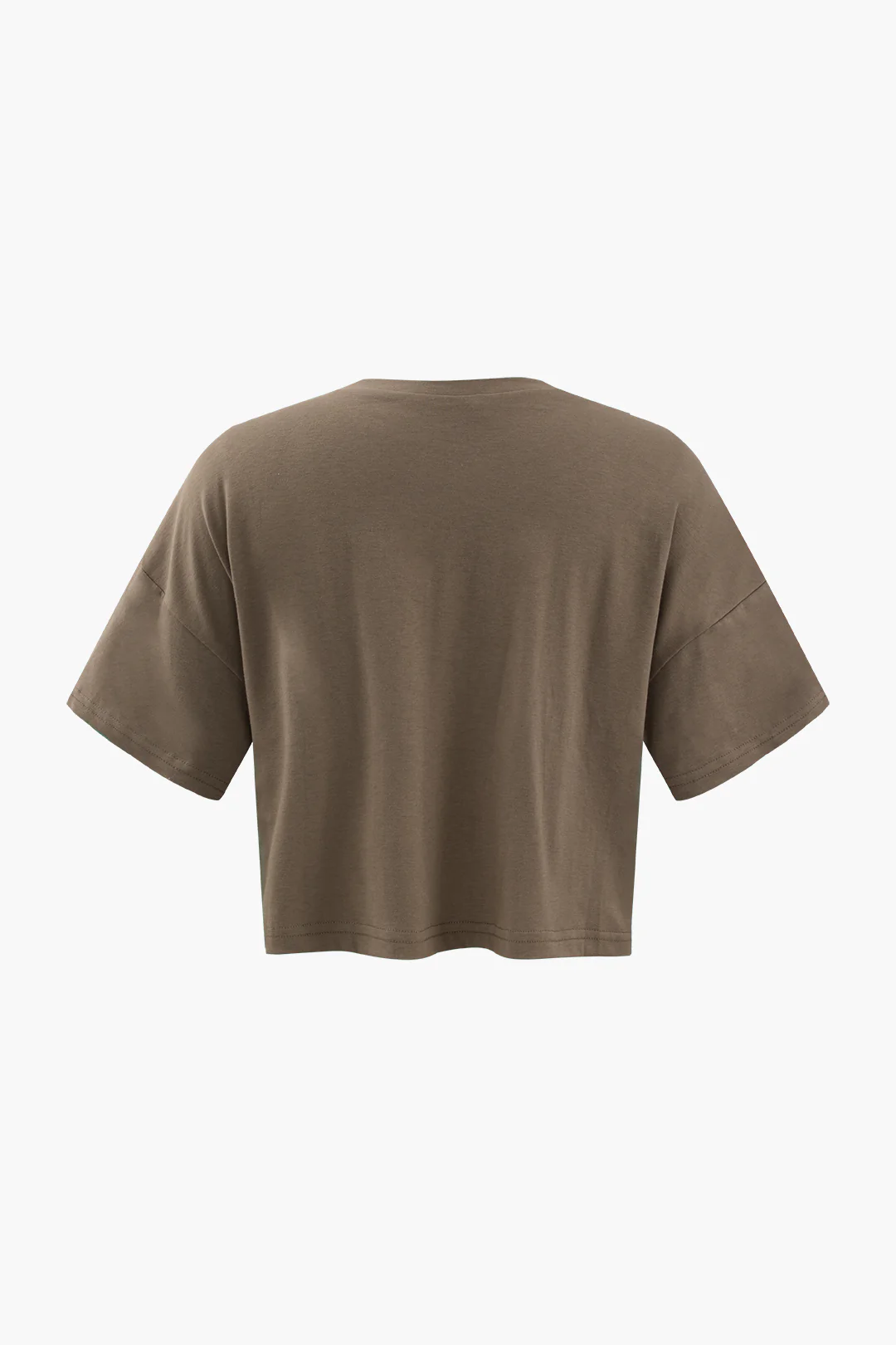 Letter Print Round Neck Short Sleeve T-Shirt - Flockneti
