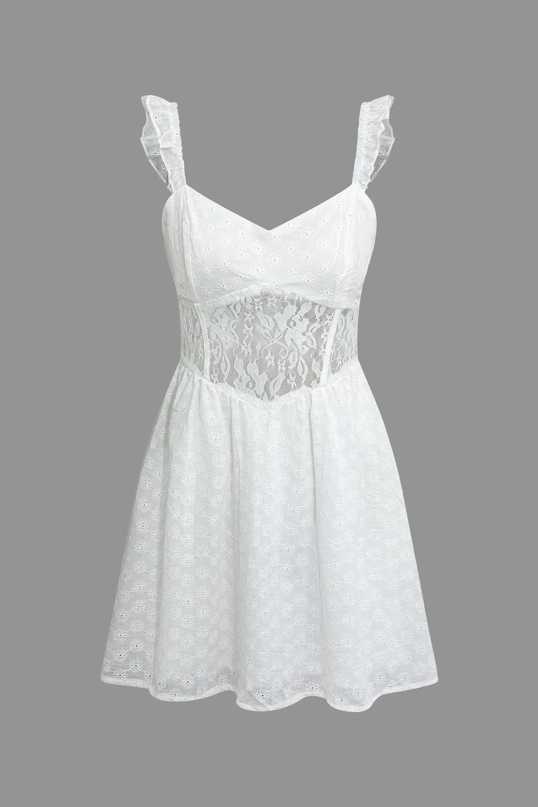 Lace Backless Zipper Sleeveless Mini Dress - Flockneti