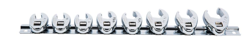 Sunex 3/8 In. Dr. 8 pc. Fully Polished SAE Flare Nut Crowfoot Wrench Set - Flockneti