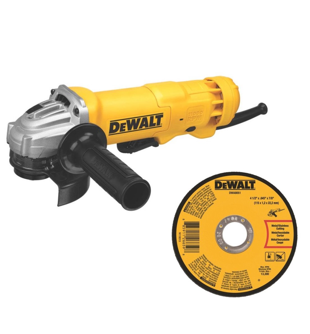 DEWALT 4 1/2″ Angle Grinder with 10pk Metal Cut Off Wheels Bundle - Flockneti