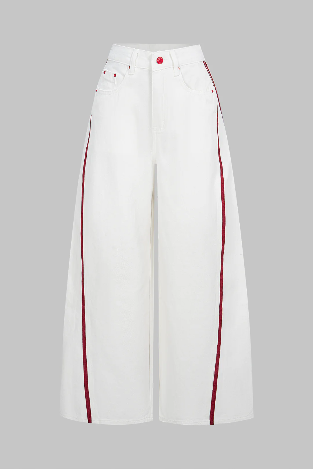 Denim Contrast Pocket High Waist Jeans - Flockneti