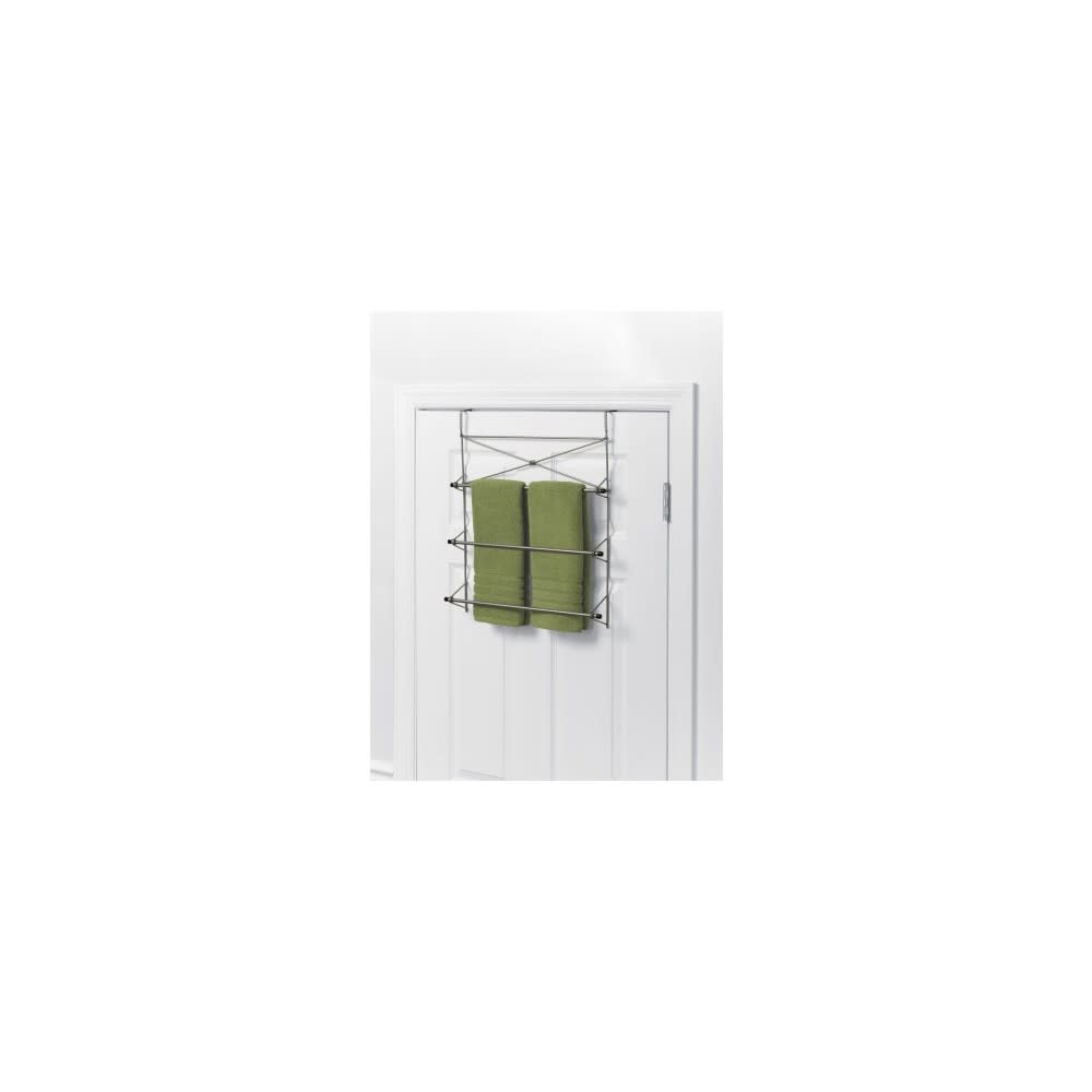Zenith Towel Rack Over The Door Cross Style Satin Nickel Steel - Flockneti