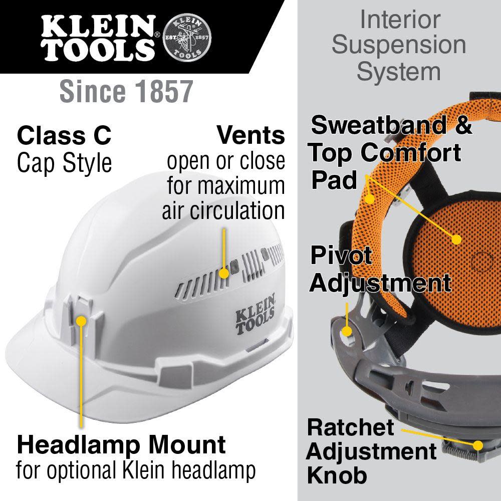 Klein Tools Hard Hat Vented Cap Style - Flockneti