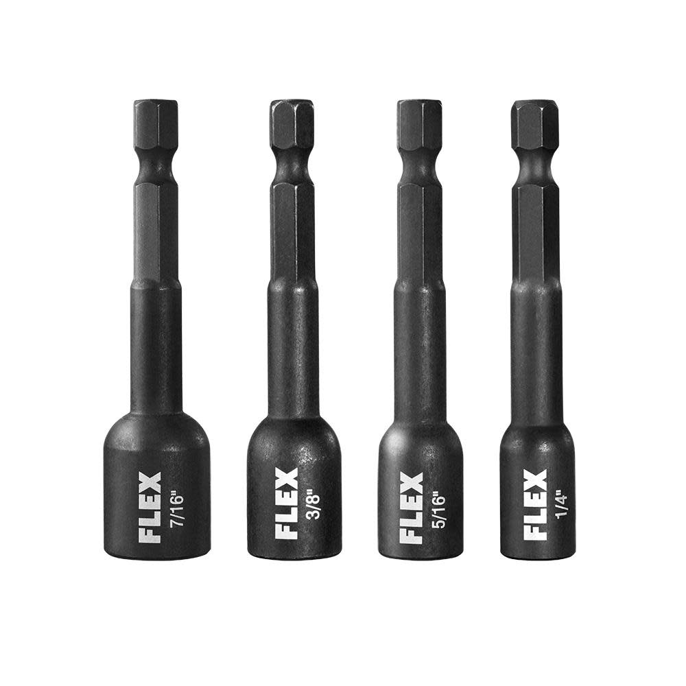 FLEX 2-9/16-In. 4 Pc Impact Magnetic Nut Driver Set - Flockneti