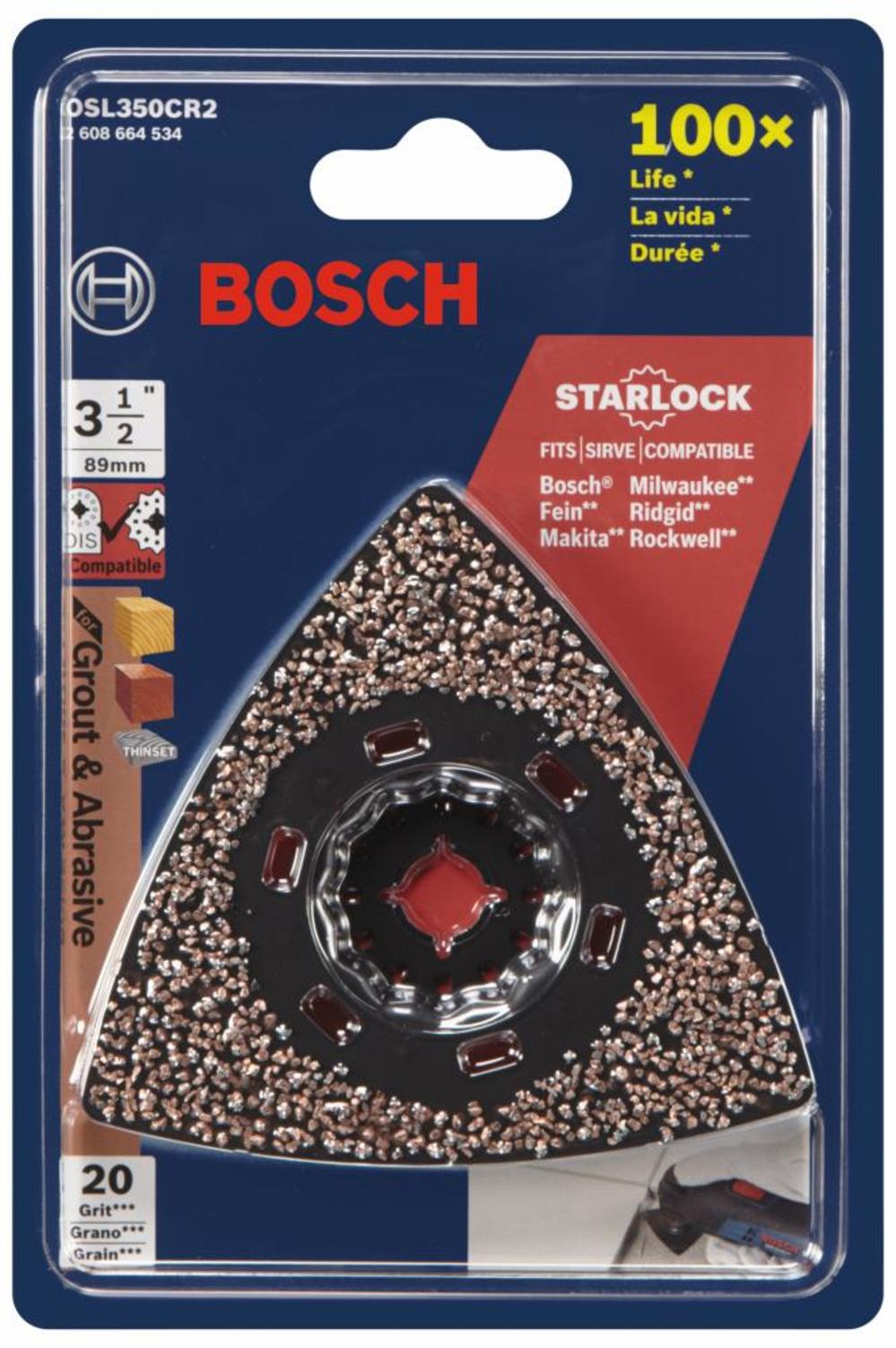 Bosch Starlock Oscillating Multi-Tool Carbide 20 Grit Delta Sanding Pad - Flockneti