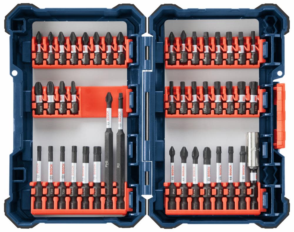 Bosch 44 pc. Impact Tough Screwdriving Custom Case System Set - Flockneti