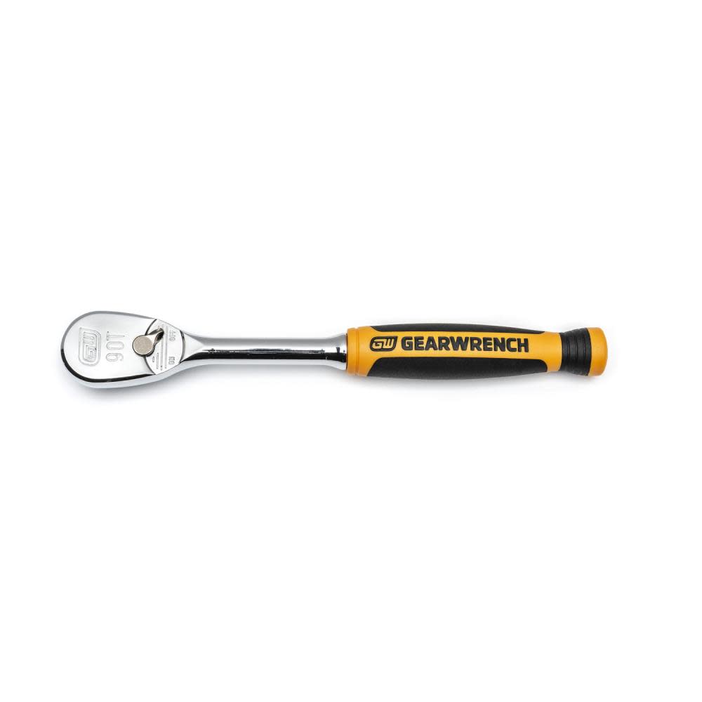 GEARWRENCH 3 Piece 1/4″ 3/8″ and 1/2″ 90 Tooth Dual Material Ratchet Set - Flockneti