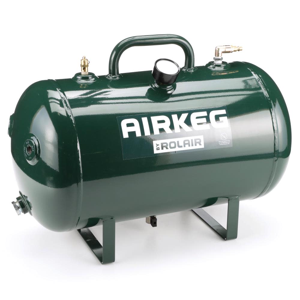 Rolair 10 Gallon 225 PSI Portable Reserve Air Tank with Four 1/4″ Couplers - Flockneti