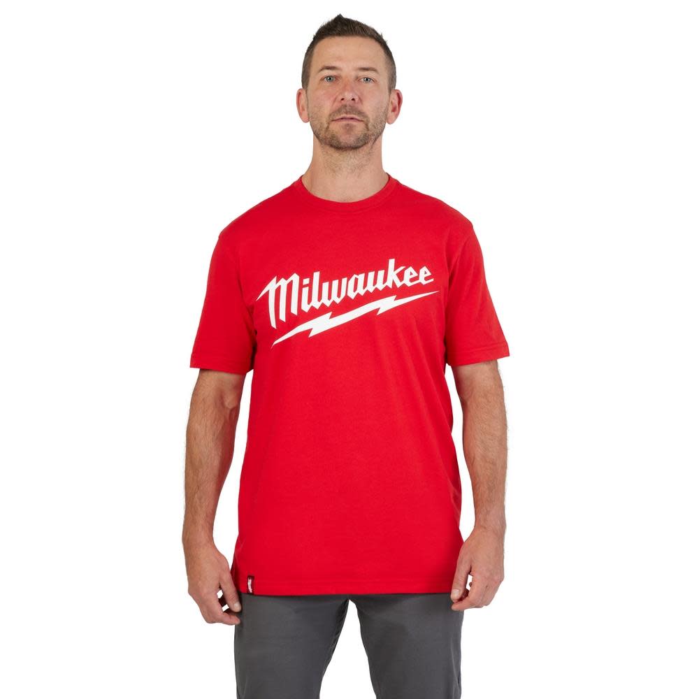 Milwaukee Heavy Duty T-Shirt Big Logo Short Sleeve Red - Flockneti