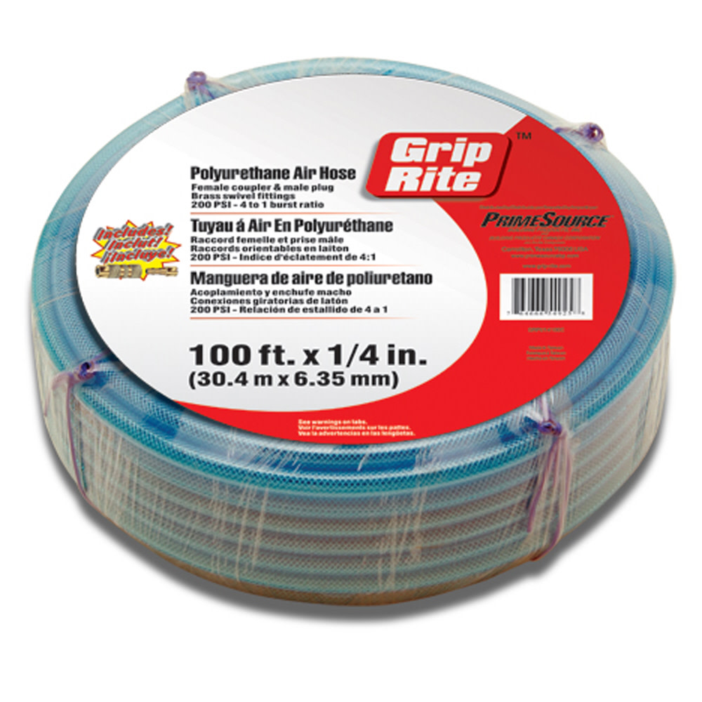 Grip Rite 1/4″ X 100 ft air hose with fittings - Flockneti