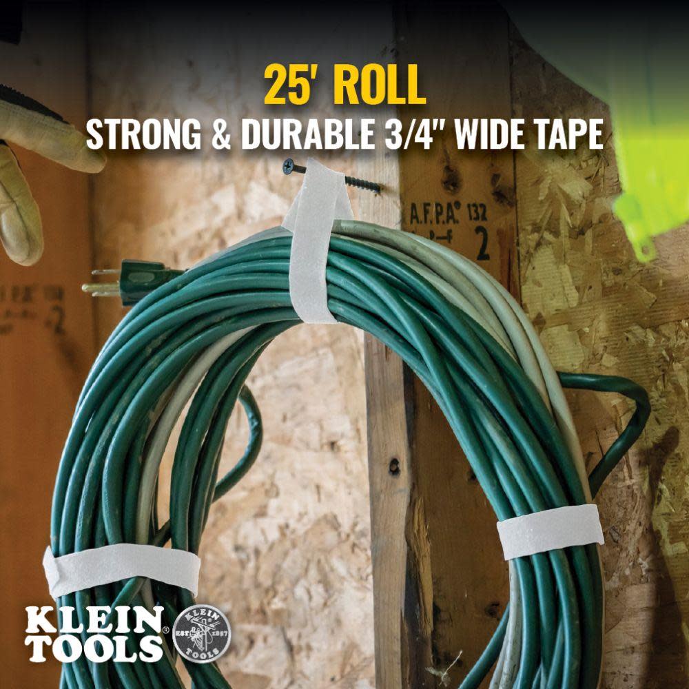 Klein Tools Hook & Loop Roll 3/4″ x 25′ White - Flockneti