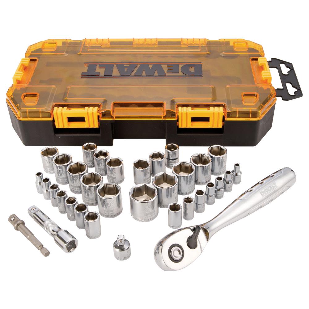 DEWALT 34 piece 1/4 In. & 3/8 In. Drive Socket Set - Flockneti