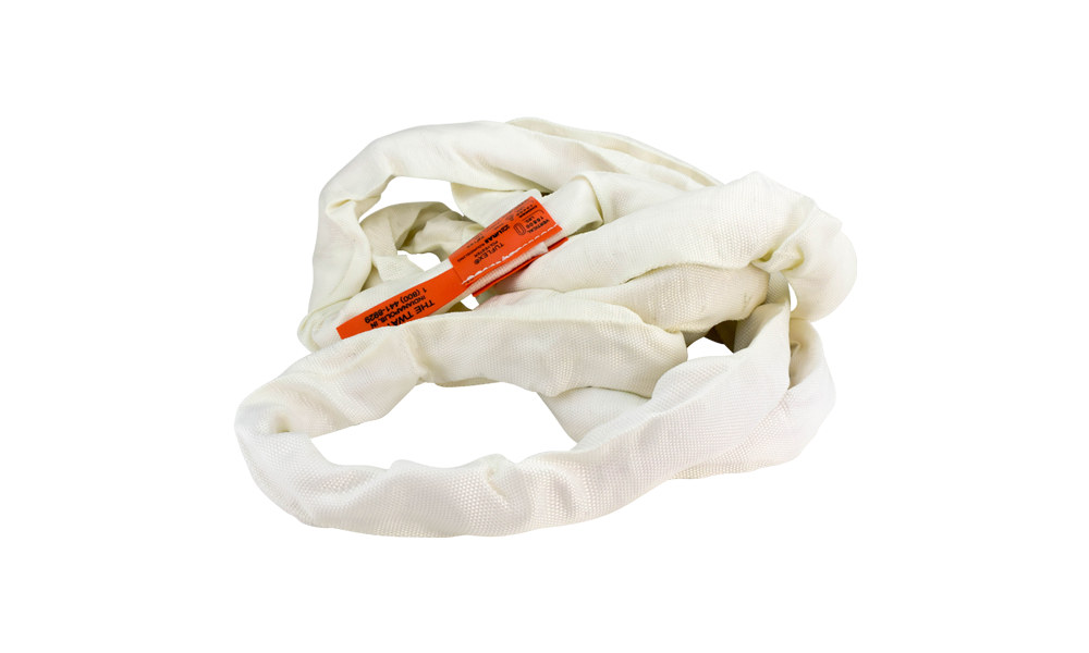 Lift-All 12′ White Endless Tuflux Poly Roundsling - Flockneti