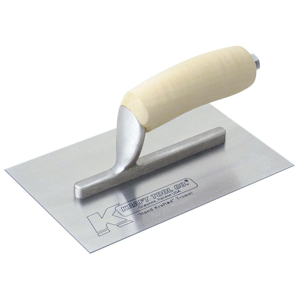 Kraft Tool Co 8 In. x 3 In. Carbon Steel Midget Trowel with Wood Handle - Flockneti