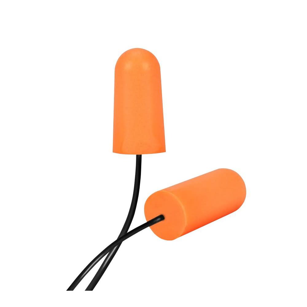 Protective Industrial Products Ear Plug Mega Bullet Orange Disposable Soft PU Foam Corded - Flockneti
