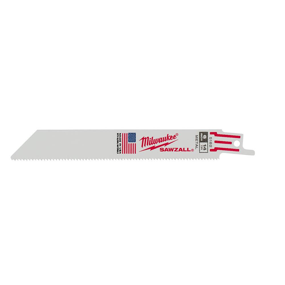 Milwaukee 6 in. 14 TPI Thin Kerf SAWZALL Blades 25PK - Flockneti