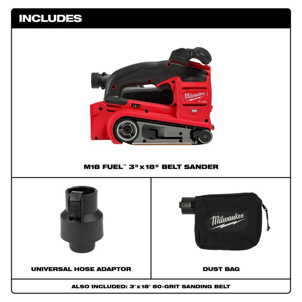 Milwaukee M18 FUEL 3″x18″ Belt Sander - Flockneti