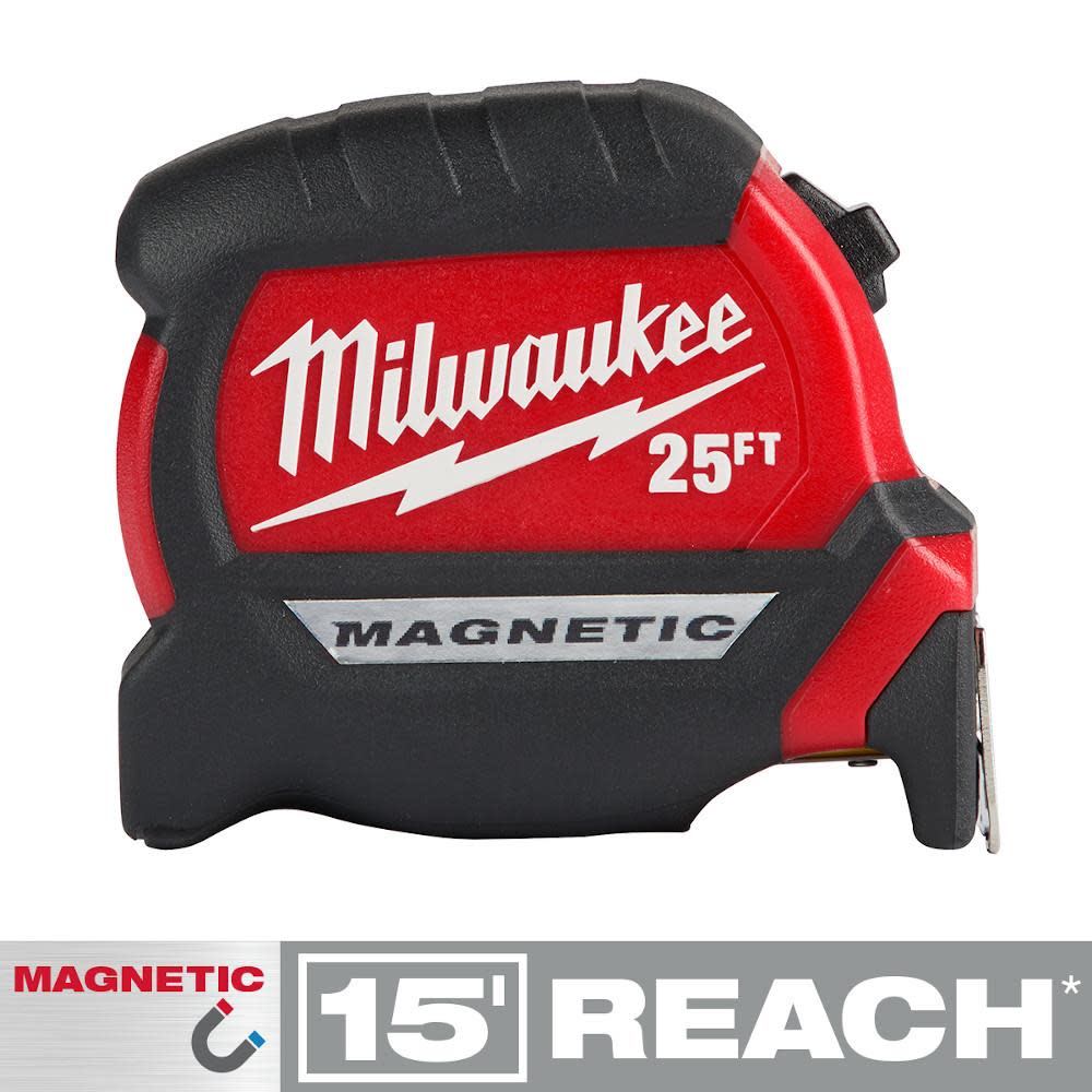 Milwaukee 25′ Compact Wide Blade Magnetic Tape Measure 2-Pack - Flockneti