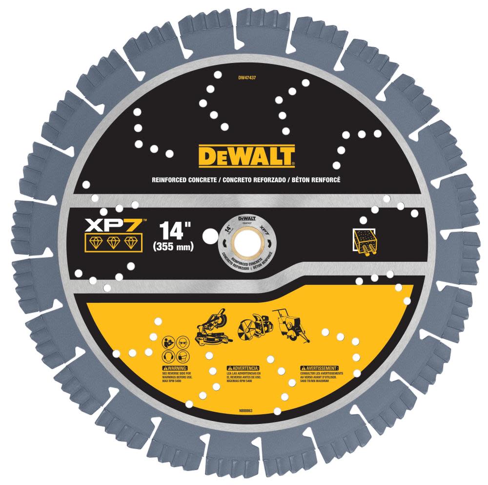 DEWALT Diamond Blade 14″ SEGMENTED XP7 REINFORCED CONCRETE - Flockneti