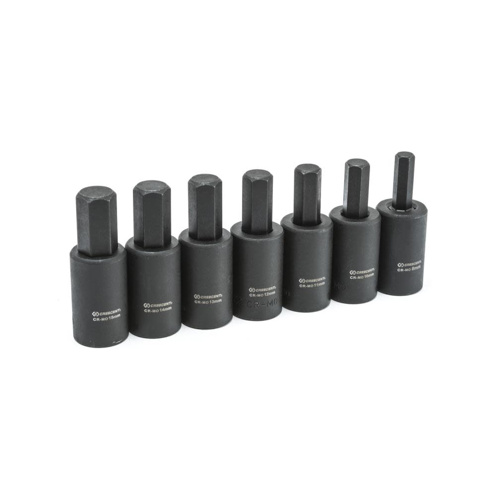 Crescent 7 pc. 1/2″ Drive Hex Bit Impact Metric Socket Set - Flockneti