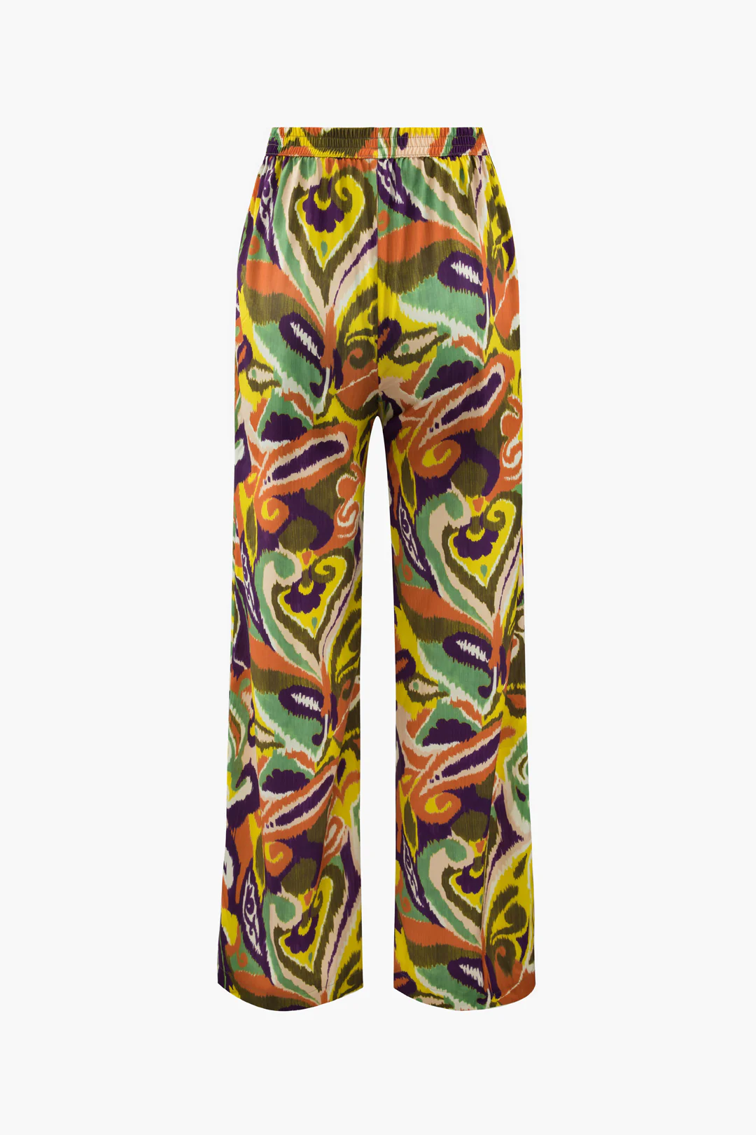 Abstract Contrast Print Straight Leg Pants - Flockneti