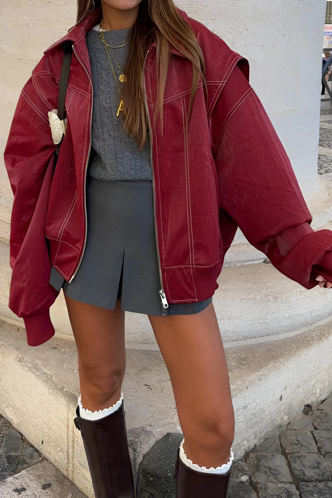 Collared Zipper Jacket - Flockneti