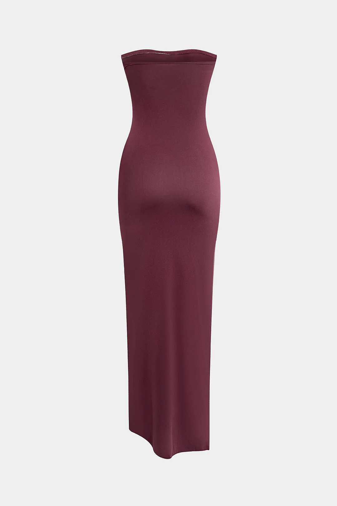 Ruched Strapless Asymmetrical Midi Dress - Flockneti
