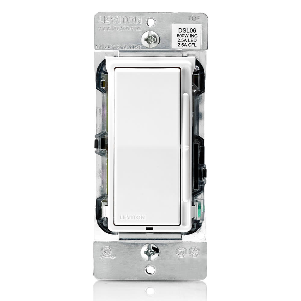 Leviton Decora Slide Dimmer Switch 600W 120V Single-Pole/3-Way Rocker - Flockneti
