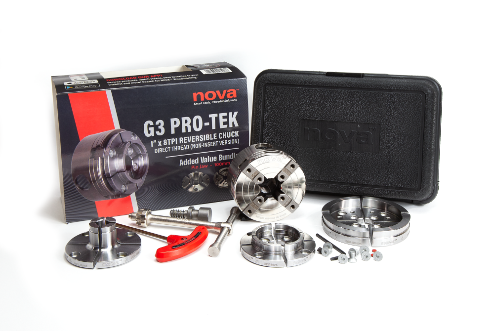 Nova PRO-TEK G3 Direct Thread 1 x 8TPI Reversible Chuck Bundle - Flockneti