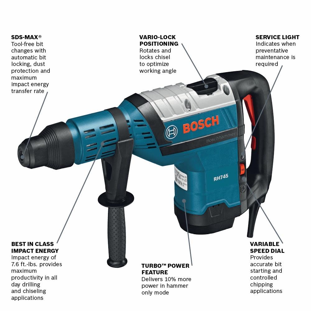 Bosch Rotary Hammer 1 3/4″ SDS max Reconditioned - Flockneti