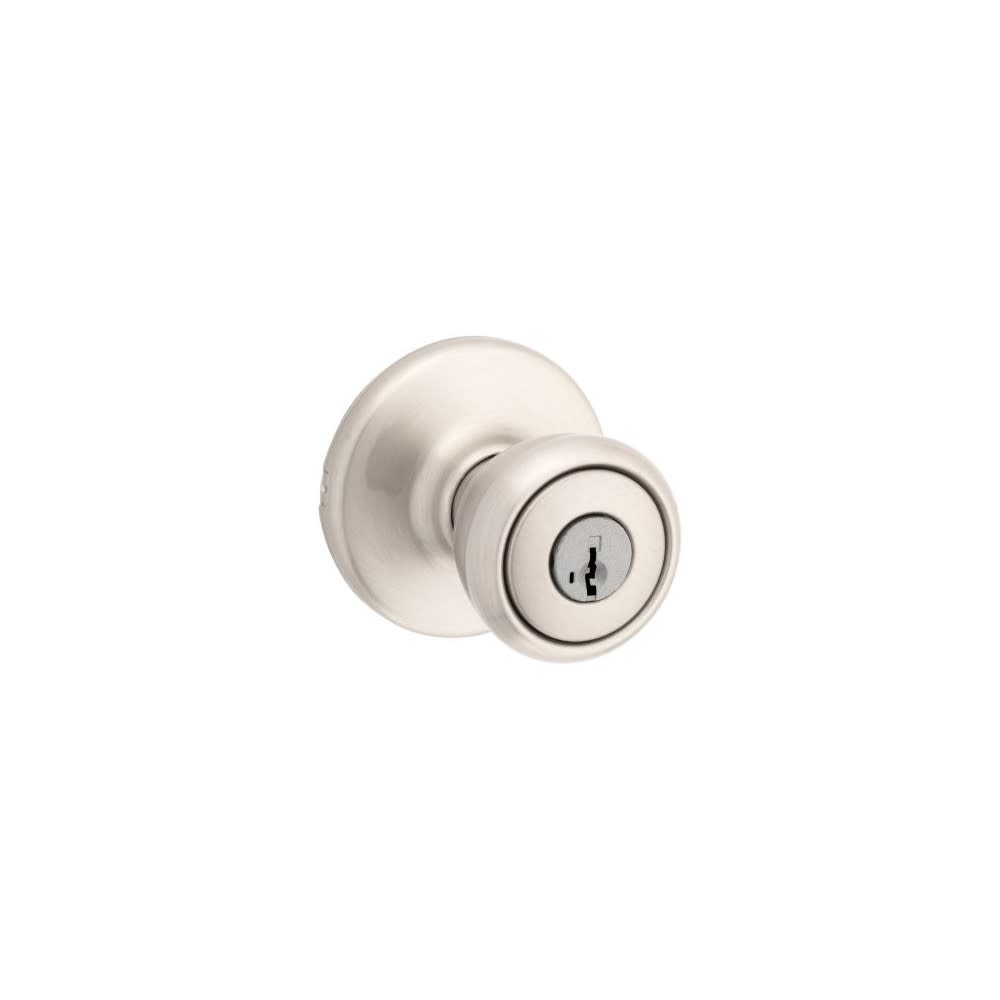 Kwikset Tylo Door Knob SmartKey Satin Chrome Keyed Entry Round - Flockneti