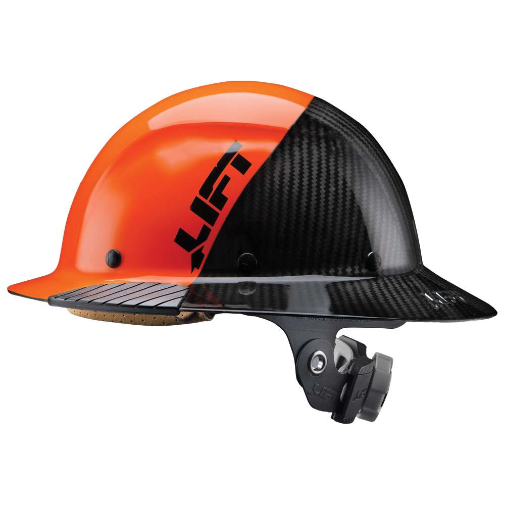 Lift Safety Hard Hat DAX FIFTY50 Orange/Black Carbon Full Brim - Flockneti