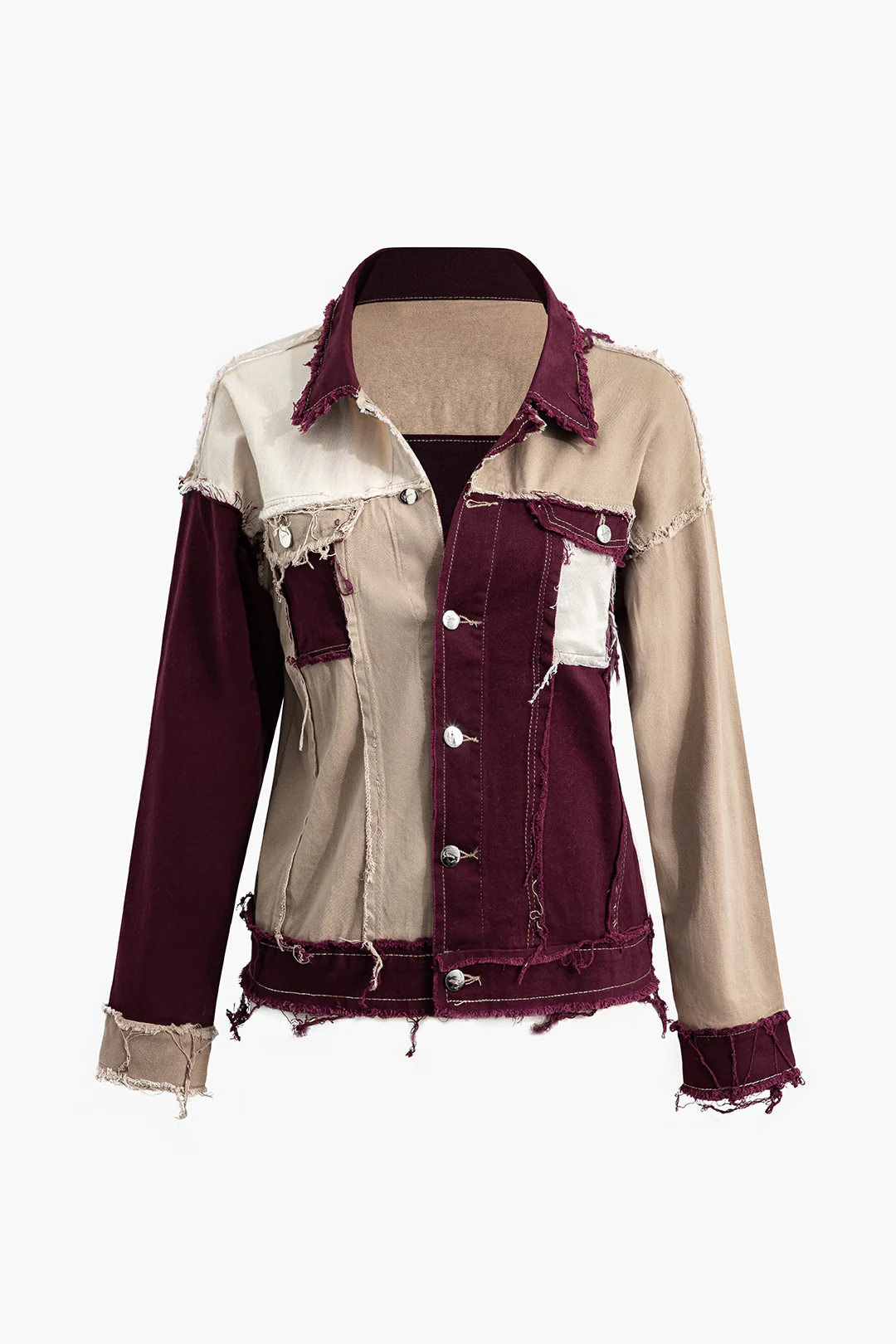 Denim Frayed Ripped Outerwear - Flockneti