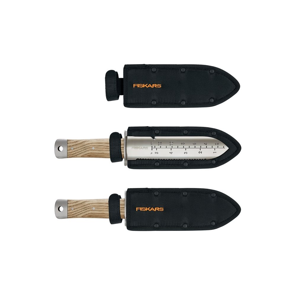 Fiskars Wooden Handle Multi Purpose Hori Hori Planting Tool - Flockneti