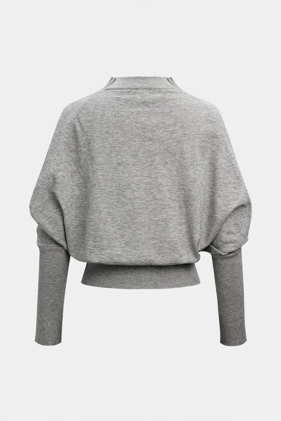 Knit Mock Neck Batwing Long-Sleeve Top - Flockneti