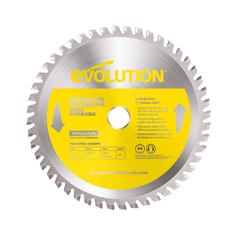Evolution Power Tools 7″ x 48T Stainless Steel Cutting Circular Saw Blade - Flockneti